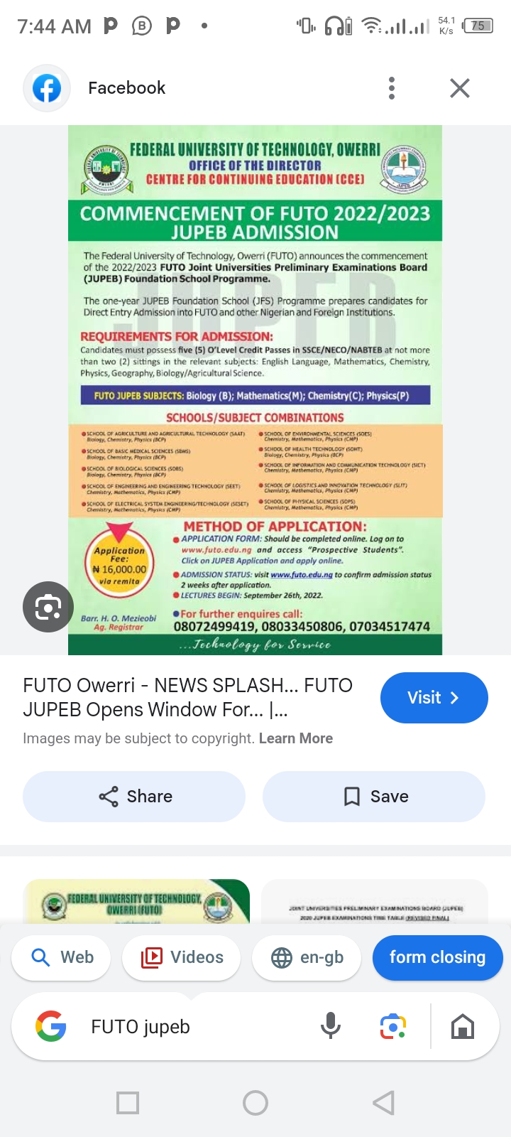 FEDERAL UNIVERSITY OF TECHNOLOGY OWERRI (FUTO) REL