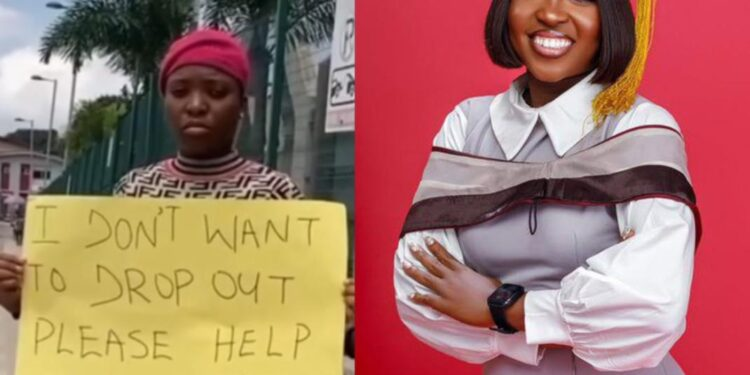 UNILAG female student who once begged for school f